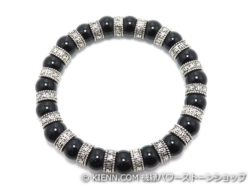 エスニックブレスレット・アジアンパワーストーン オニキスAAAAA最高品質(8月誕生...