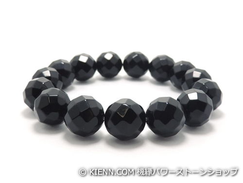 乐天商城 - パワーストーンブレスレット オニキス(64面カット)AAAA(8月誕生日石)12ミリ 魔除・厄除 ワンカラーブレス [サイズ選べる][日本製][送料無料] (11912)