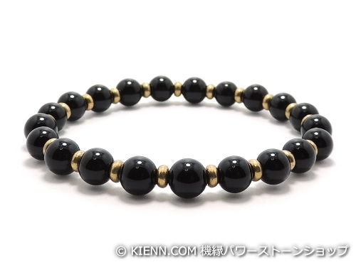 乐天商城 - パワーストーンブレスレット オニキスAAAAA最高品質(8月誕生日石)6ミリ チベット合金真鍮4ミリ 魔除・厄除 [サイズ選べる][日本製][送料無料] (11941)