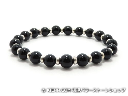 乐天商城 - エスニックブレスレット・アジアンパワーストーン オニキスAAAAA最高品質(8月誕生日石)6ミリ チベット合金ボタン4ミリ 魔除・厄除 [サイズ選べる][日本製][送料無料] (11989)