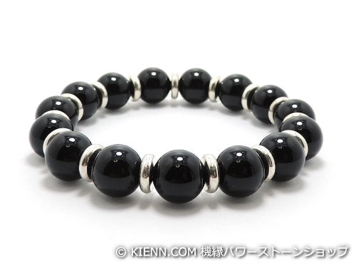 Rakuten - エスニックブレスレット・アジアンパワーストーン(メンズ) オニキスAAAAA最高品質(8月誕生日石)10ミリ チベット合金ボタン8ミリ 魔除・厄除 [サイズ選べる][日本製][送料無料] (11991)