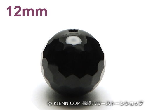 乐天商城 - パワーストーン天然石ビーズ粒売り オニキス(128面カット)AAAA(8月誕生日石)12ミリ 魔除・厄除 ハンドメイド・手作りアクセサリー用 (12064)