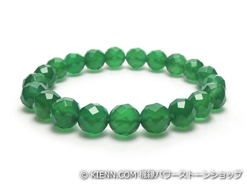 Rakuten - パワーストーンブレスレット グリーンカルセドニー(64面カット)AAAA8ミリ 対人関係 ワンカラーブレス [サイズ選べる][日本製][送料無料] (12077)