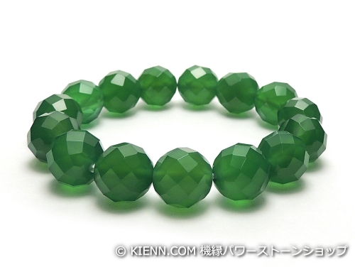 Rakuten - パワーストーンブレスレット グリーンカルセドニー(64面カット)AAAA12ミリ 対人関係 ワンカラーブレス [サイズ選べる][日本製][送料無料] (12079)