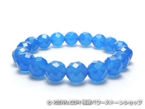 乐天商城 - パワーストーンブレスレット ブルーカルセドニー(64面カット)AAAA10ミリ 対人関係 ワンカラーブレス [サイズ選べる][日本製][送料無料] (12084)