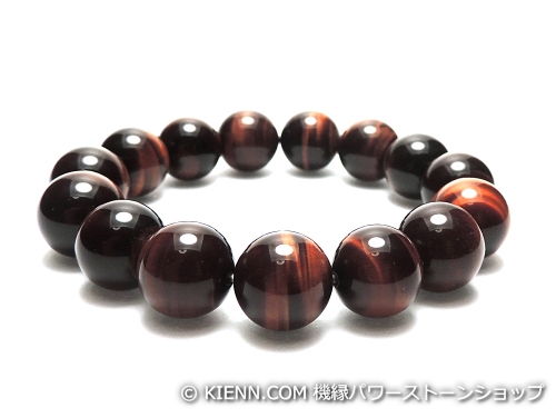 Rakuten - パワーストーンブレスレット(メンズ) レッドタイガーアイAAAA(10月誕生日石)12ミリ 金運 ワンカラーブレス [サイズ選べる][日本製][送料無料] (12095)
