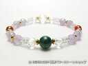 パワーストーンブレスレット(レディース) マラカイト(孔雀石)AAAA(12月誕生日石)8ミリ クリスタル(水晶)(64面カット)AAAA(4月誕生日石)8ミリ...