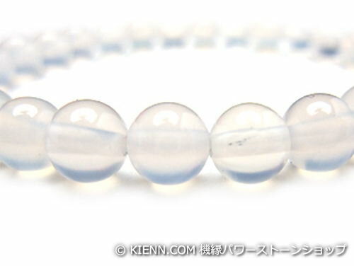 パワーストーンブレスレット ホワイトカルセドニーAAAA(6月誕生日石)6ミリ 対人関係 ワンカラーブレス [サイズ選べる][日本製][送料無料] (10214)