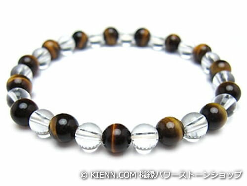 パワーストーンブレスレット タイガーアイAAAA(10月誕生日石)6ミリ クリスタル(水晶)AAAAA最高品質(4月誕生日石)6ミリ 金運・開運 [サイズ選べる...