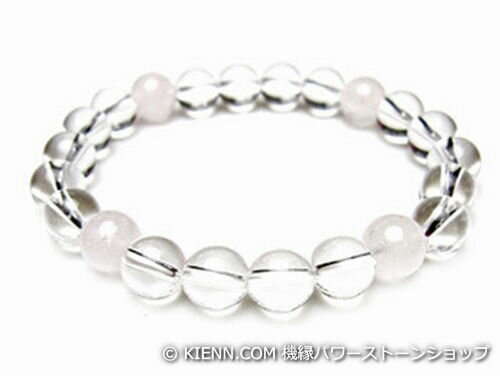 パワーストーンブレスレット ローズクォーツAAA(10月誕生日石)8ミリ クリスタル(水晶)AAAAA最高品質(4月誕生日石)8ミリ 復縁・恋愛運・開運 [サイ...