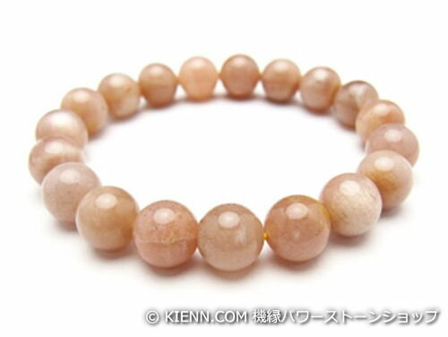パワーストーンブレスレット オレンジムーンストーンAAAA(6月誕生日石)10ミリ 復縁・恋愛運 ワンカラーブレス [サイズ選べる][日本製][送料無料] (10464)