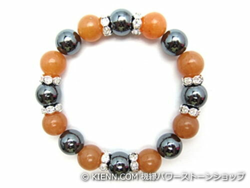 パワーストーンブレスレット オレンジアベンチュリンAAA(5月誕生日石)10ミリ ヘマタイトAAAA10ミリ 健康・癒し・仕事運 [サイズ選べる][日本製][送料無料] (10507)