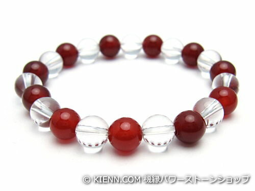 パワーストーンブレスレット レッドアゲートAAAA8ミリ クリスタル(水晶)AAAAA最高品質(4月誕生日石)8ミリ 魔除・厄除・開運 [サイズ選べる][日本製][送料無料] (10567)