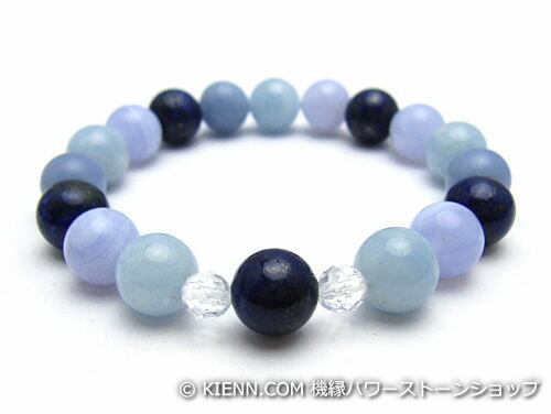 パワーストーンブレスレット エンジェライトAAAA10ミリ ラピスラズリAAAA(9月誕生日石)10ミリ アクアマリンAAAA(3月誕生日石)10ミリ ブルーレ...
