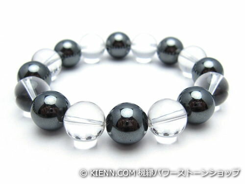 パワーストーンブレスレット(メンズ) ヘマタイトAAAA12ミリ クリスタル(水晶)AAAAA最高品質(4月誕生日石)12ミリ 健康・癒し・開運 [サイズ選べる...