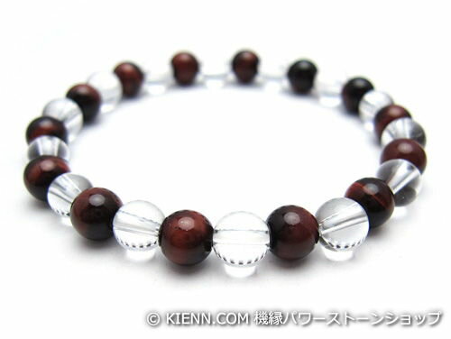 パワーストーンブレスレット レッドタイガーアイAAAA(10月誕生日石)6ミリ クリスタル(水晶)AAAAA最高品質(4月誕生日石)6ミリ 金運・開運 [サイズ...