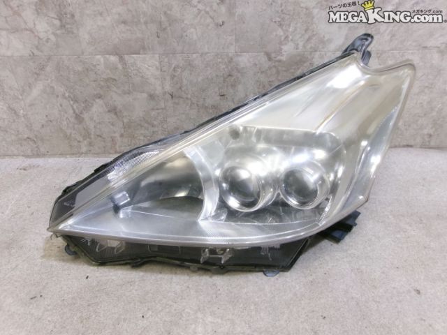 【中古】ZVW40 プリウスα 前期 純正 ノーマル HID キセノン ヘッドライト 左 助手席側 KOITO 47-42 / 2T4-476