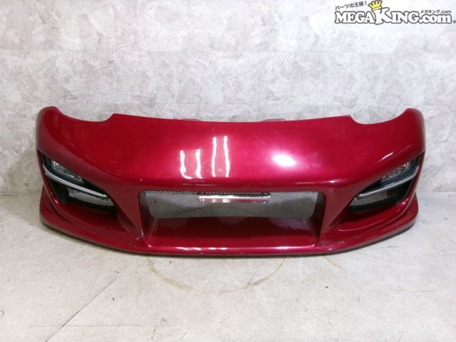 【中古】FD3S RX-7 RX7 社外 フロントバンパー エアロ レッドラメ系 FRP フォグ 付き 13B ロータリー KOITO 114-41098 / ...