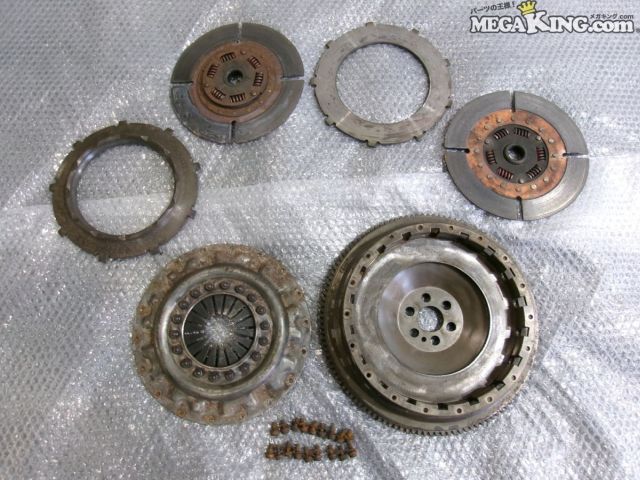 【中古】ECR33 スカイライン OS技研 メタル ツイン クラッチ プッシュ式 カバー ディスク フライホイール / 2S7-1904