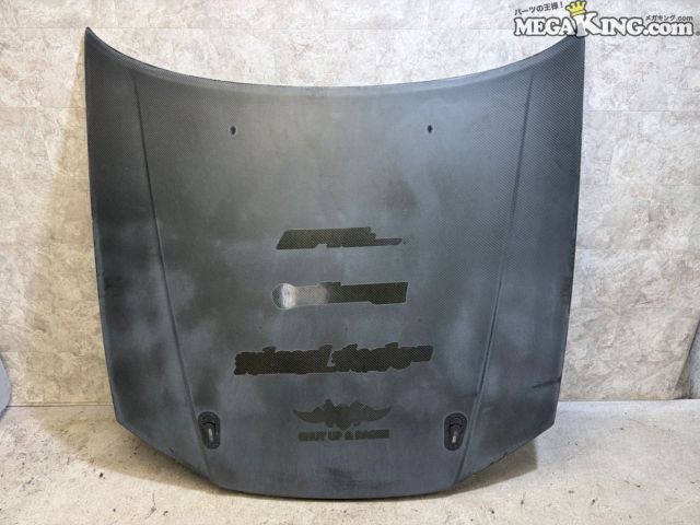 【中古】ER34 スカイライン 社外 カーボン ボンネット エンジンフード トップシークレット ボンピン 付 / 2T5-683