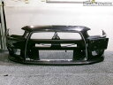 【中古】CZ4A ランサーエボリューションX ランエボ10 純正 ノーマル フロントバンパー メッキグリル フォグランプ 付 6400B253 / S8-1392
