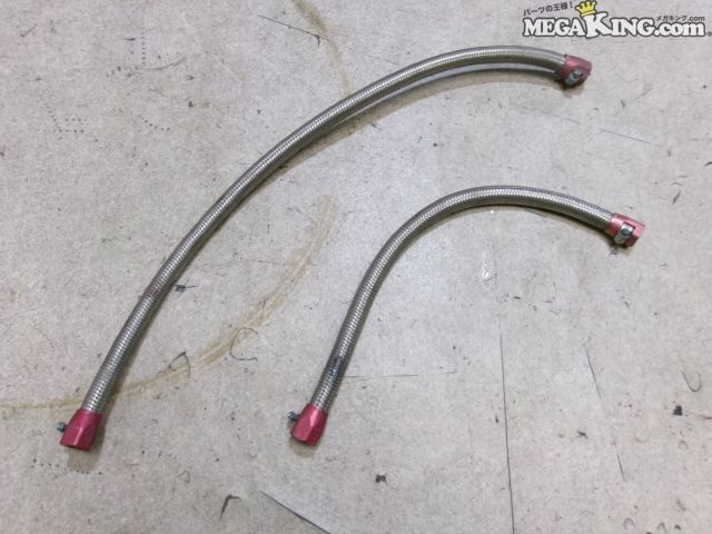 【中古】EARL'S アールズ メッシュホース ステンレス 配管 2本 全長約430mm 645mm ホース径約17mm ホース内径約12mm / 2S6-220