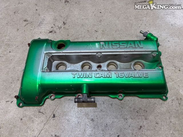 Rakuten - 【中古】S13 シルビア ターボ 純正 ノーマル タペットカバー エンジンヘッドカバー グリーンラメ系 SR20DET / 4T5-780