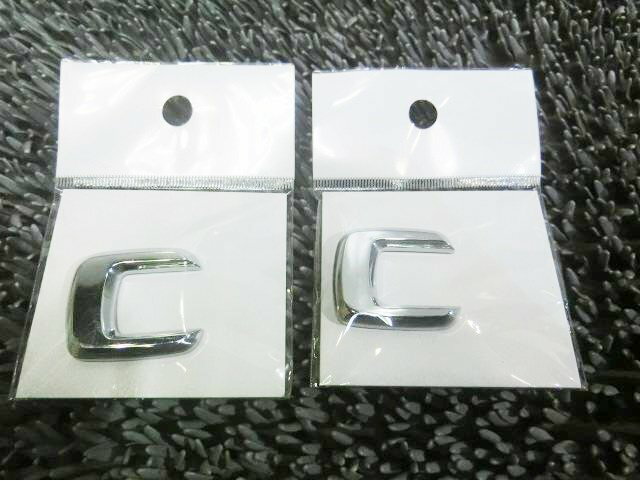 【中古】★新品!★社外 メッキ 立体 文字 エンブレム ステッカー シール デカール ロゴ アルファベット 自動車 バイク 【C】 2個セット / ZH4-1451