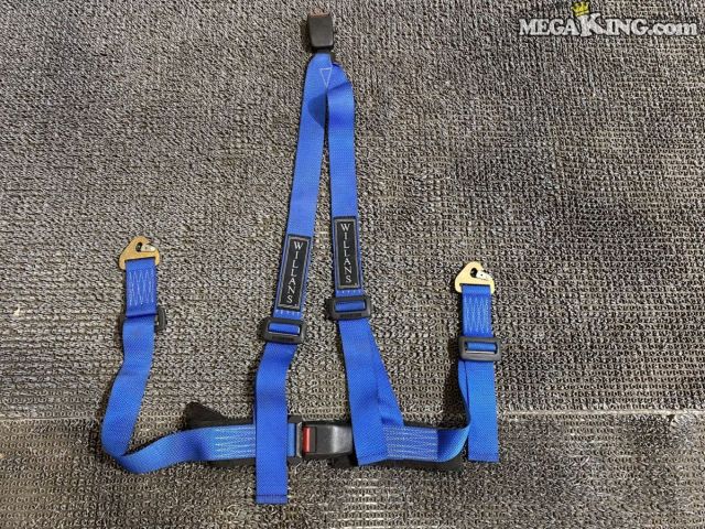 【中古】WILLANS ウィランズ 4点式シートベルト 2インチ ブルー 後ろ側ベルト欠品 ...