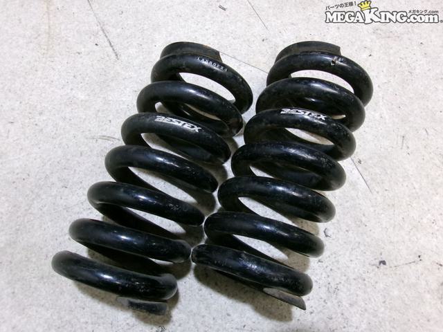 【中古】BESTEX ベステックス 直巻き スプリング バネ コイル サスペンション 車高調に 2本 自由長約210mm ID約64.5mm / 2S2-1000