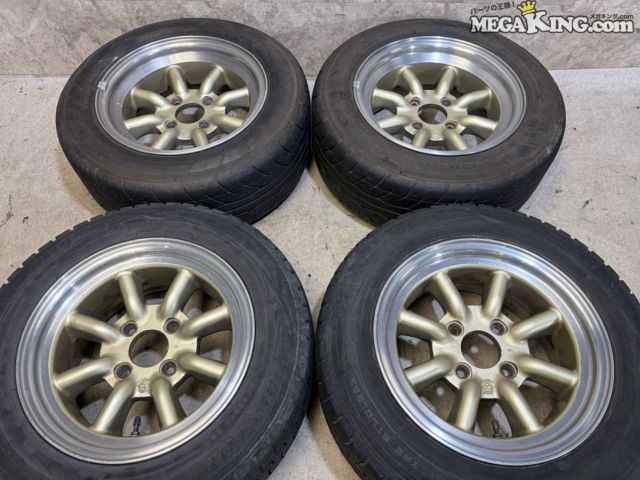 【中古】★送料無料★ワタナベ B 14インチホイール 6.5J 13 7J 8 4穴 PCD110 8スポーク 4本 SA22C サバンナ RX-7 前期にて使用 / 2T5-901