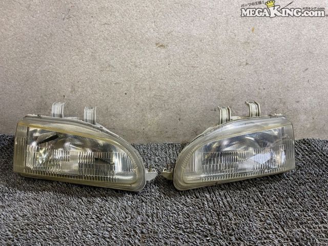 【中古】EG6 シビック 純正 ノーマル ヘッドランプ ヘッドライト 左右セット STANLEY 033-6617 / T5-1878