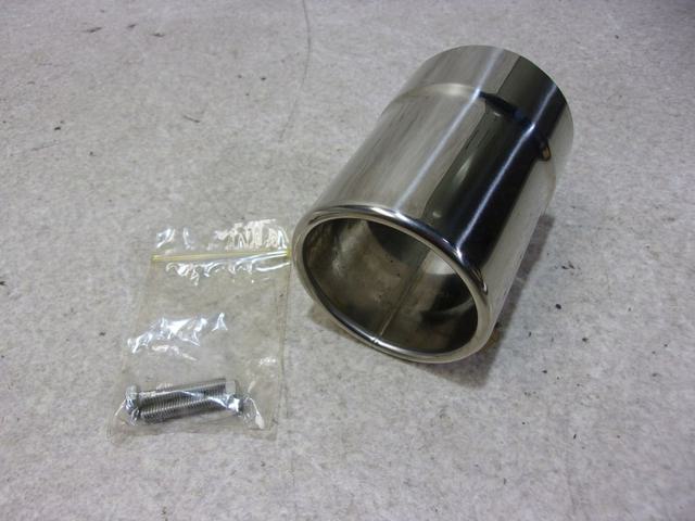 【中古】★激安!★車種不明 BMW 純正 マフラーカッター テールエンド 出口 ボルト2本付 長さ約100mm F30 ? 3シリーズ ? 328i ? 分かる方 / R5-080