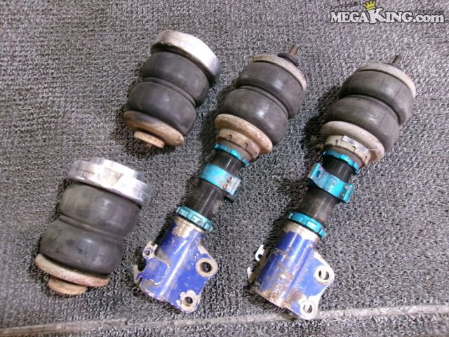 【中古】ANH20W アルファード KAZ-SUS カズサス フロント エアサス 車高調 減衰固定 2本 エアスプリング 2本 ヴェルファイア 等 / 2S10-1274