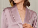 【 S / M / L 】 19 匁 シルク 100% ガウン & ズボン ( 紫色 ) 【 無地 】 パープル 絹 レディース 【 送料無料 】 母の日 敬老...