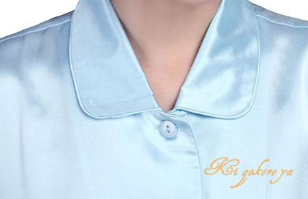 【M・L・XL】【アウトレット】19匁 シルク 100% パジャマ レディース 長袖 無地 ブルー ( 空色 ) 【 送料無料 】 あす楽対応 あす楽対応 sa...