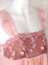 【 M 】 【 小さい商品 】 19 匁 シルク 100%スリップ 【 絹とシフォン2重 】 刺繍 ( ピンク ベージュ ) 絹100% 【 送料無料 】 母の...