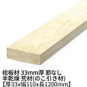 桧板 厚み33mm×幅110mm×長さ1200mm 節無し 無塗装 半乾燥材 荒材(のこ引き材) Δ 桧工作材 ヒノキ 板 木材 桧 板材 棚板 無節 無垢材 diy 日曜大工 天然木 材料 工作 学園祭 文化祭 木 材木 厚み3.3cm 国産 Δ