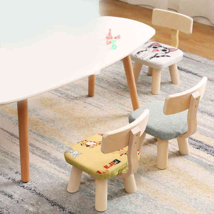 ミニスツール クッション スツール 子供用 低め 背もたれ付き 小さい ロースツール ウッドスツール 角型 イス 椅子 柄 天然木 低い椅子 幼児 キッズ ロースツール アンティーク 玄関 腰掛け 靴を履く コンパクト おしゃれ [3]