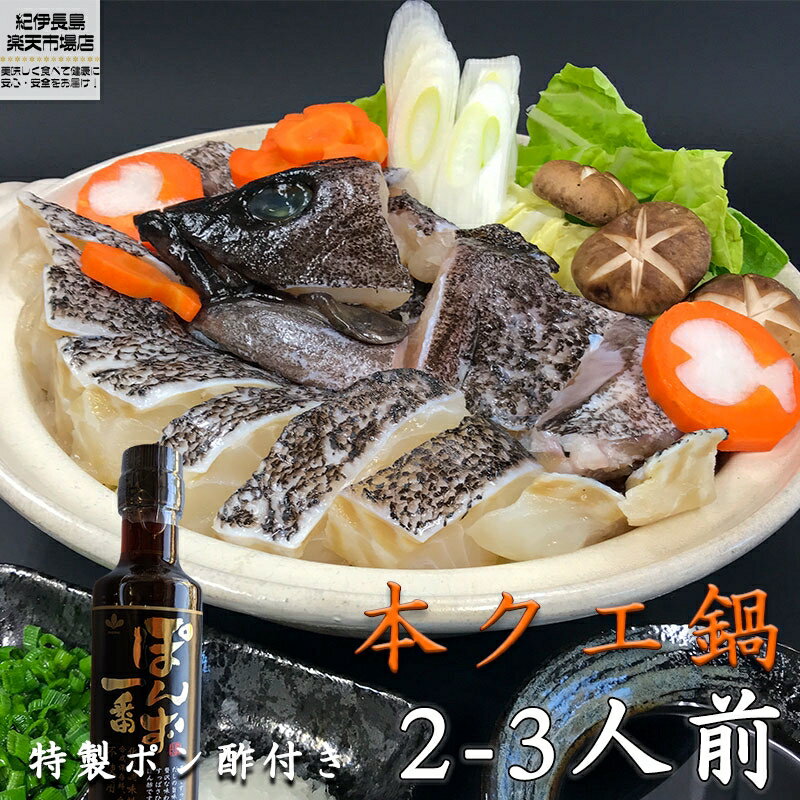 幻の超高級魚 本クエ鍋セット 500g 特製ポン酢付き 2〜