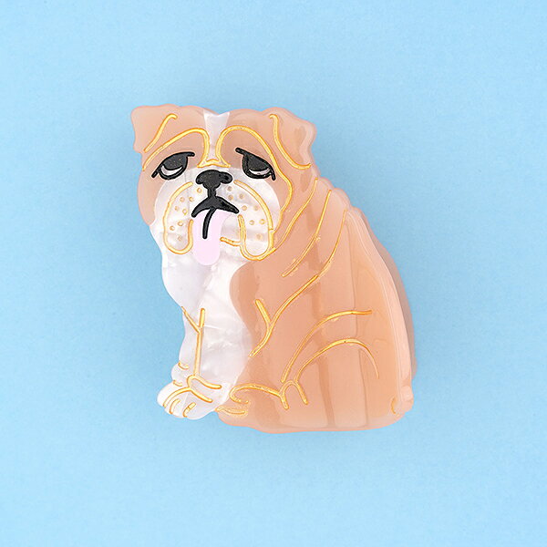 coucou suzette ククシュゼット English Bulldog Hair Claw ヘアクリップ ヘアアクセサリー coucousuzette レ...