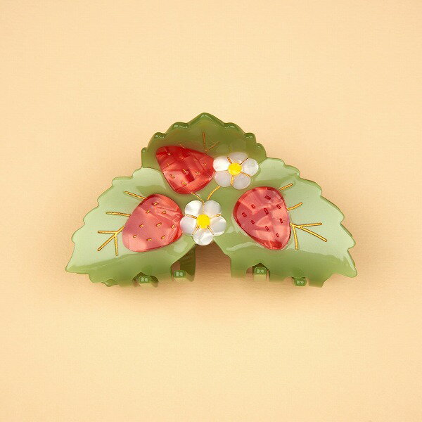 coucou suzette ククシュゼット Strawberry Plant Hair Claw ヘアクリップ ヘアアクセサリー coucousuzette ...
