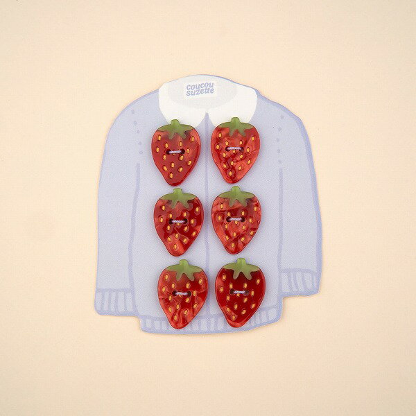 coucou suzette ククシュゼット Strawberry Buttons Kit ボタンキット ボタン coucousuzette レディース 2つ穴 かわいい おしゃれ 可愛い 手芸 ギフト 小物 プレゼント ミニ 公式 正規 パーツ キッズ 子供用 ハンドメイド