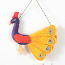 Thesilkroadbazaar シルクロードバザール YELLOW PEACOCK オーナメント 人形 ぬいぐるみ クリスマスツリー おしゃれ ハンドメイド フェルト トイオーナメント 飾り インテリア雑貨 ギフト プレゼント ベビー キッズ
