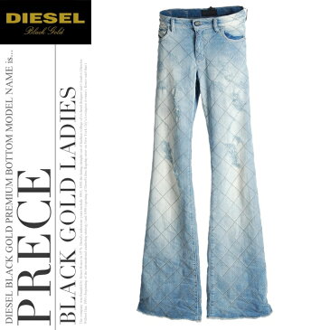 ★DIESEL BLACK GOLD ディーゼル ブラックゴールド レディース★ダメージ加工 ウォッシュド加工 ベルボトム ジーンズ デニム パンツ【PRECE】【W24〜30】【ライトインディゴ】die-l-p-58-425 《メーカー希望小売価格38,850円》