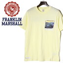 ■FRANKLIN & MARSHALL フランクリン＆マーシャル メンズ■ワンポイントフォトプリント ラウンドネック 半袖Tシャツ【TSHIRT JERSEY ROUND NECK SHORT】【サイズXS～L】【サンイエロー】fra-m-t-a3-309 《_メーカー希望小売価格8,580円》