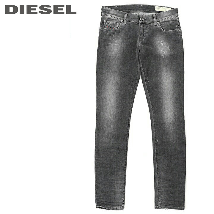 ★DIESEL ディーゼル レディース★ダメージ加工 ローウエスト ストレッチ スーパースリムスキニー ジーンズ デニム パンツ【GRUPEE】【W23〜31】【L32】【ブラック】die-l-p-a8-822 《メーカー希望小売価格34,100円》