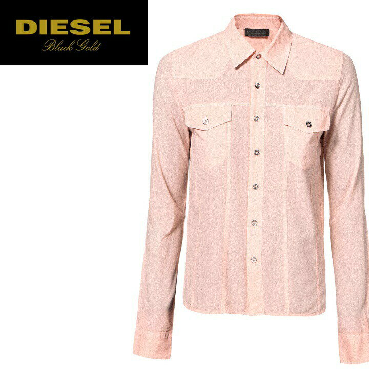 ★DIESEL BLACK GOLD ディーゼル ブラックゴールド レディース★スタンダードカラー 薄手 長袖シャツ【COVIK】【サイズ36】【ベージュピンク】die-l-t-b4-569 《メーカー希望小売価格28,600円》