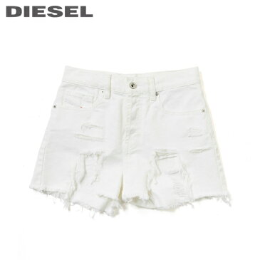 ★DIESEL ディーゼル レディース★デストロイクラッシュダメージ加工 ホワイトデニム ショートデニム ショートパンツ【DE-IKA-S】【W25〜29】【ホワイト】die-l-p-b8-218 《メーカー希望小売価格19,580円》