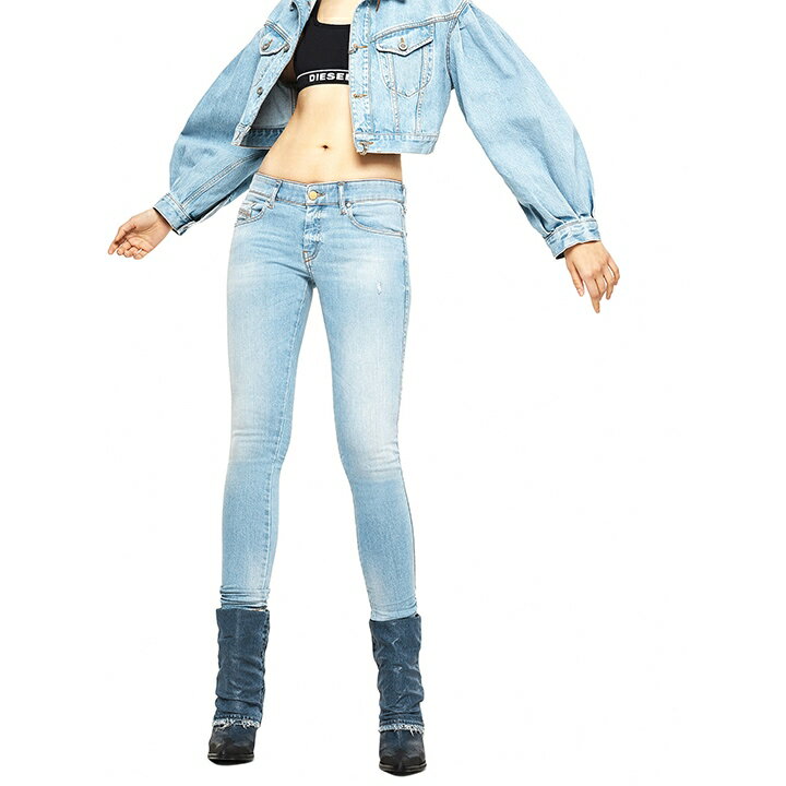 ★DIESEL ディーゼル レディース★ヴィンテージウォッシュ加工 ストレッチ スリムスキニー ジーンズ デニム パンツ【SLANDY-LOW】【W25〜34】【L32】【ライトインディゴ】die-l-p-c4-610 《メーカー希望小売価格27,500円》
